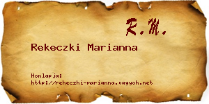 Rekeczki Marianna névjegykártya
